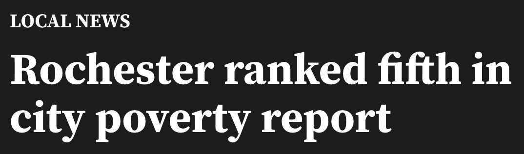 Rochester ranked fifth in city poverty report